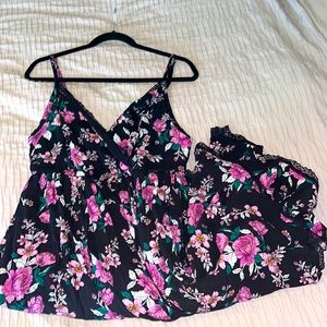 Torrid Black Floral Challis Midi Dress 00